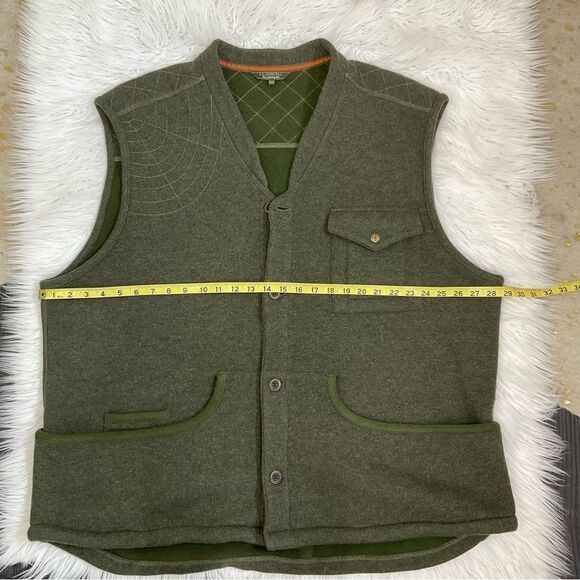 J L Powell The Spirting Life green wool blend sweater utility buttoned vest XXL - Picture 13 of 15